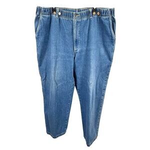Harbor Bay Mens Jeans Size 1X/30 Elastic Waist Big & Tall Denim Pants